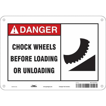 Safety Sign, 7 in Height, 10 in Width, Polyethylene, Vertical Rectangle, English, 477F04 MPN:477F04