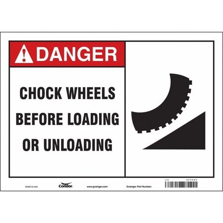 Safety Sign, 10 in Height, 14 in Width, Vinyl, Horizontal Rectangle, English, 477F07 MPN:477F07