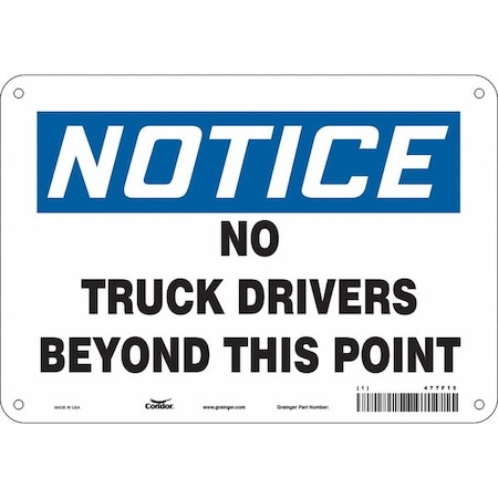Safety Sign, 7 in Height, 10 in Width, Aluminum, Vertical Rectangle, English, 477F15 MPN:477F15