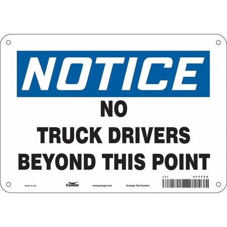 Safety Sign, 7 in Height, 10 in Width, Vinyl, Vertical Rectangle, English, 477F20 MPN:477F20