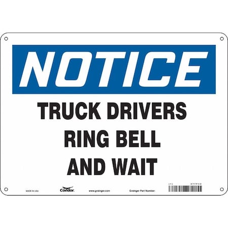 Safety Sign, 10 in Height, 14 in Width, Polyethylene, Horizontal Rectangle, English, 477F32 MPN:477F32