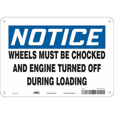 Safety Sign, 7 in Height, 10 in Width, Aluminum, Vertical Rectangle, English, 477F44 MPN:477F44