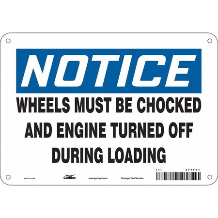 Safety Sign, 7 in Height, 10 in Width, Vinyl, Vertical Rectangle, English, 477F51 MPN:477F51
