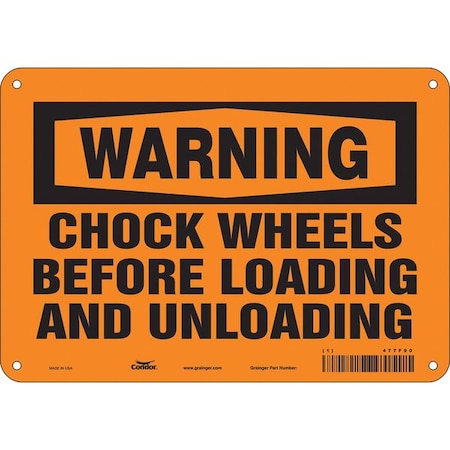 Safety Sign, 7 in Height, 10 in Width, Aluminum, Vertical Rectangle, English, 477F90 MPN:477F90