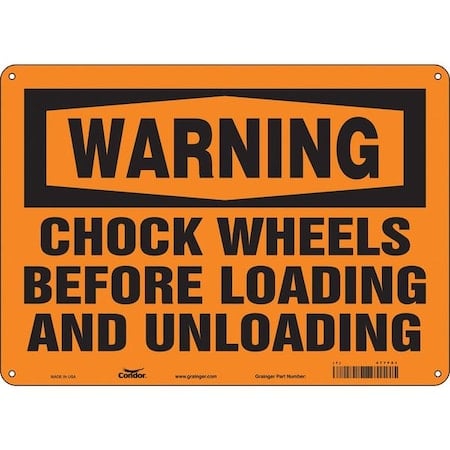 Safety Sign, 10 in Height, 14 in Width, Aluminum, Horizontal Rectangle, English, 477F91 MPN:477F91