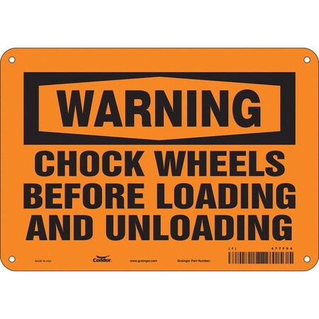 Safety Sign, 7 in Height, 10 in Width, Polyethylene, Vertical Rectangle, English, 477F94 MPN:477F94