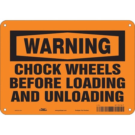 Safety Sign, 7 in Height, 10 in Width, Vinyl, Vertical Rectangle, English, 477F97 MPN:477F97