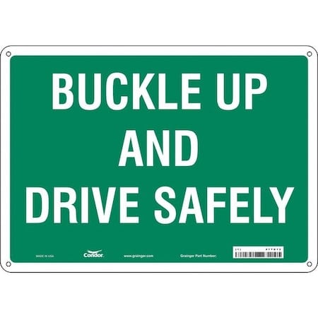 Safety Sign, 10 in Height, 14 in Width, Polyethylene, Horizontal Rectangle, English, 477G12 MPN:477G12