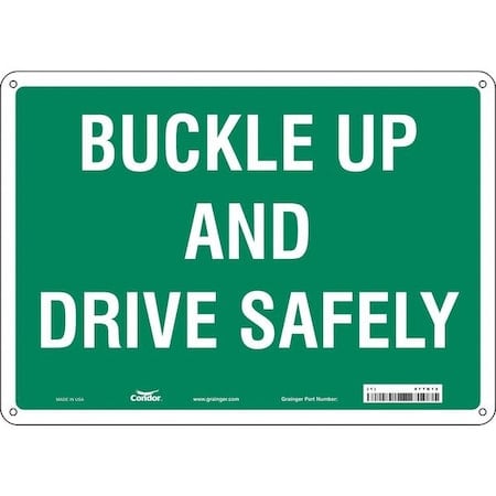 Safety Sign, 10 in Height, 14 in Width, Vinyl, Horizontal Rectangle, English, 477G15 MPN:477G15