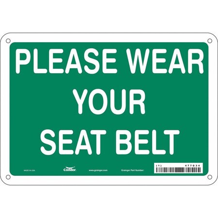 Safety Sign, 7 in Height, 10 in Width, Aluminum, Vertical Rectangle, English, 477G34 MPN:477G34