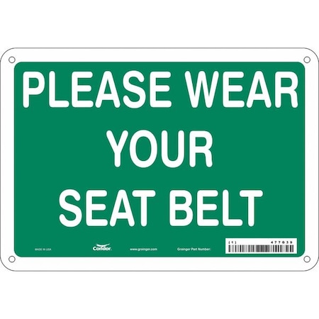 Safety Sign, 7 in Height, 10 in Width, Vinyl, Vertical Rectangle, English, 477G39 MPN:477G39