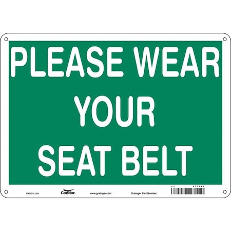 Safety Sign, 10 in Height, 14 in Width, Vinyl, Horizontal Rectangle, English, 477G40 MPN:477G40