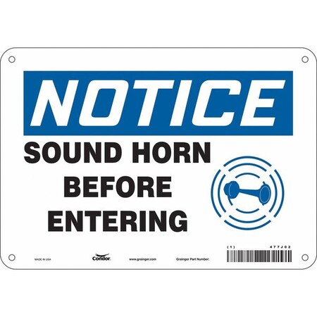 Safety Sign, 7 in Height, 10 in Width, Vinyl, Vertical Rectangle, English, 477J02 MPN:477J02