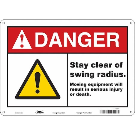 Danger, STAY CLEAR OF SWING RADIUS. MOVING EQUIPMENT WILL RESULT IN SERIOUS INJURY OR DEATH., 477K76 MPN:477K76