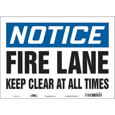 Safety Sign, 10 in Height, 14 in Width, Vinyl, Horizontal Rectangle, English, 477K92 MPN:477K92