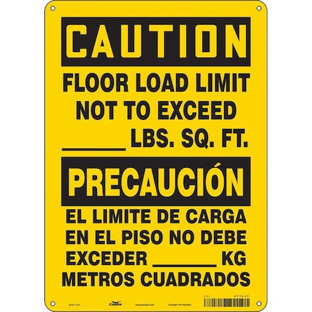 Caution, 10 in W x 14 in H, Vertical Rectangle, Aluminum MPN:477L37
