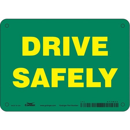 Traffic Sign, 5 in H, 7 in W, Aluminum, Horizontal Rectangle, English, 477N23 MPN:477N23