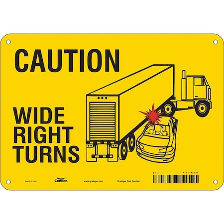 Traffic Sign, 7 in H, 10 in W, Polyethylene, Vertical Rectangle, English, 477R36 MPN:477R36