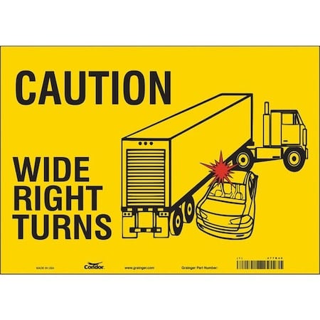 Traffic Sign, 10 in H, 14 in W, Vinyl, Horizontal Rectangle, English, 477R40 MPN:477R40