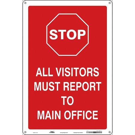 Traffic Sign, 18 in H, 12 in W, Aluminum, Vertical Rectangle, English, 477R41 MPN:477R41