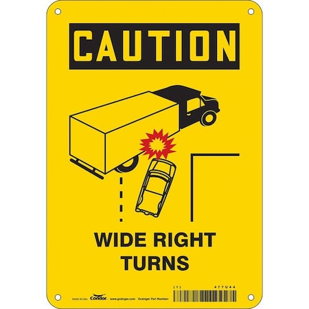 Traffic Sign, 10 in H, 7 in W, Aluminum, Horizontal Rectangle, English, 477U44 MPN:477U44
