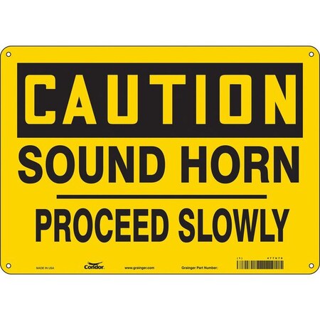 Traffic Sign, 10 in H, 14 in W, Polyethylene, Horizontal Rectangle, English, 477U78 MPN:477U78