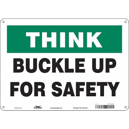 Traffic Sign, 10 in H, 14 in W, Aluminum, Horizontal Rectangle, English, 477V23 MPN:477V23