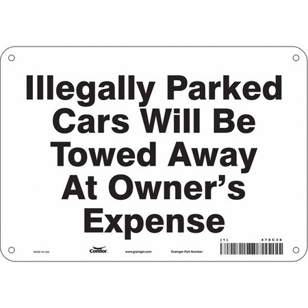 Vehicles Will Be Towed Sign, 7