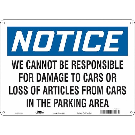 Parking Lot Damage Sign, 10