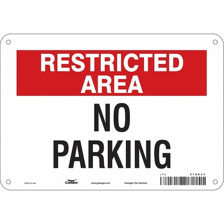 Restricted Area No Parking Sign, 7
