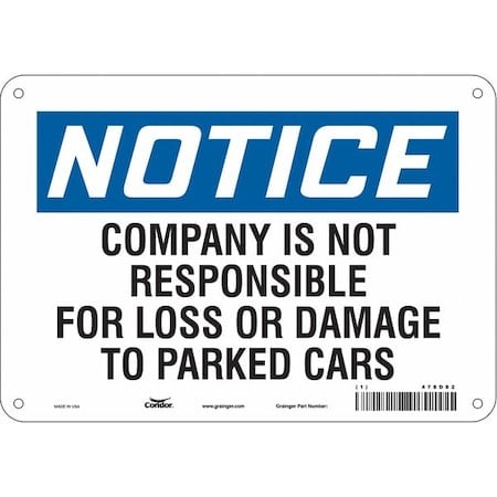 Parking Lot Damage Sign, 7