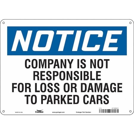 Parking Lot Damage Advisory Sign, 10