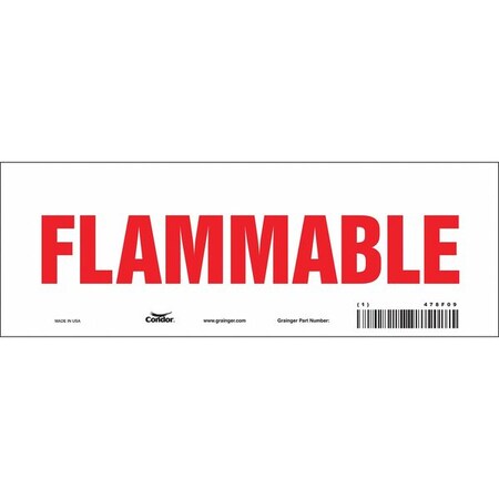 Safety Sign, 3 1/2 in H, 10 in W, Vinyl, Vertical Rectangle, English, 478F09 MPN:478F09