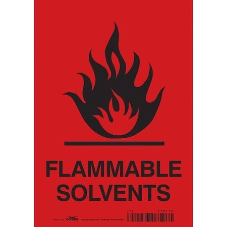 Danger Sign, 10 in H, 7 in W, Vinyl, Horizontal Rectangle, English, 478F18 MPN:478F18