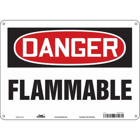 Danger Sign, 10 in H, 14 in W, Polyethylene, Horizontal Rectangle, English, 478F48 MPN:478F48