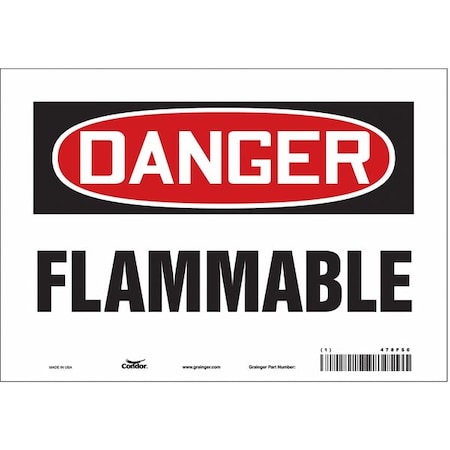 Danger Sign, 7 in H, 10 in W, Vinyl, Vertical Rectangle, English, 478F50 MPN:478F50