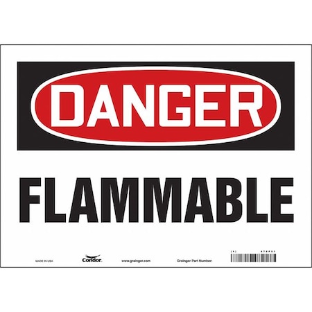 Danger Sign, 10 in H, 14 in W, Vinyl, Horizontal Rectangle, English, 478F51 MPN:478F51