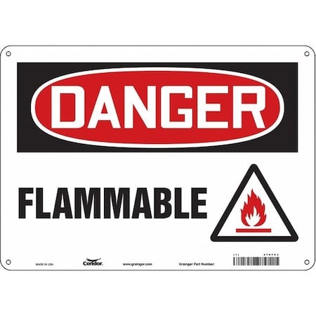 Danger Sign, 10 in H, 14 in W, Horizontal Rectangle, English, 478F53 MPN:478F53