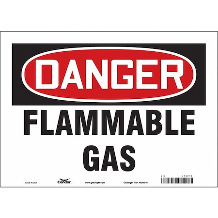 Danger Sign, 10 in H, 14 in W, Vinyl, Horizontal Rectangle, English, 478F79 MPN:478F79