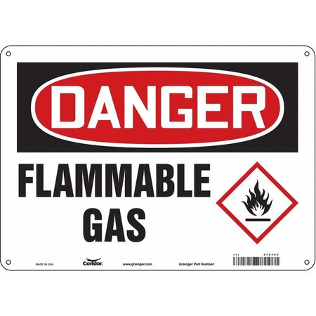 Danger Sign, 10 in H, 14 in W, Polyethylene, Horizontal Rectangle, English, 478F85 MPN:478F85