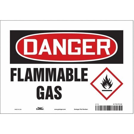 Danger Sign, 7 in H, 10 in W, Vinyl, Vertical Rectangle, English, 478F86 MPN:478F86