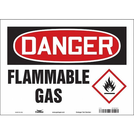 Danger Sign, 10 in H, 14 in W, Vinyl, Horizontal Rectangle, English, 478F87 MPN:478F87