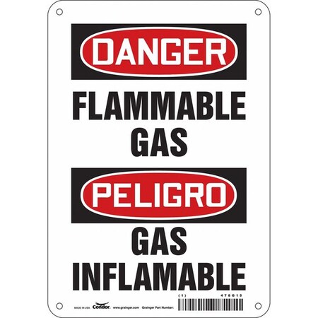 Danger Sign, 10 in H, 7 in W, Horizontal Rectangle, English, Spanish, 478G15 MPN:478G15