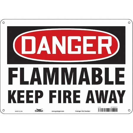 Safety Sign, 10 in Height, 14 in Width, Fiberglass, Horizontal Rectangle, English, 478G27 MPN:478G27