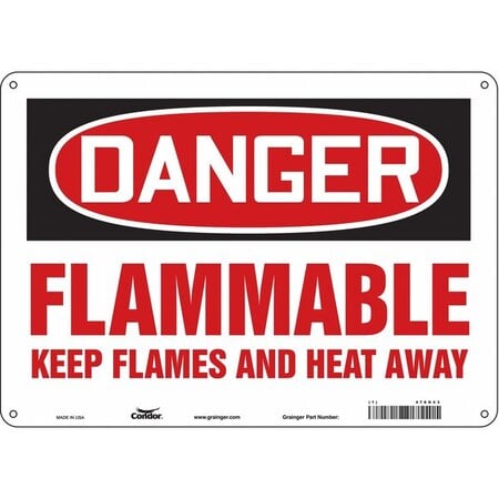 Safety Sign, 10 in Height, 14 in Width, Polyethylene, Horizontal Rectangle, English, 478G43 MPN:478G43