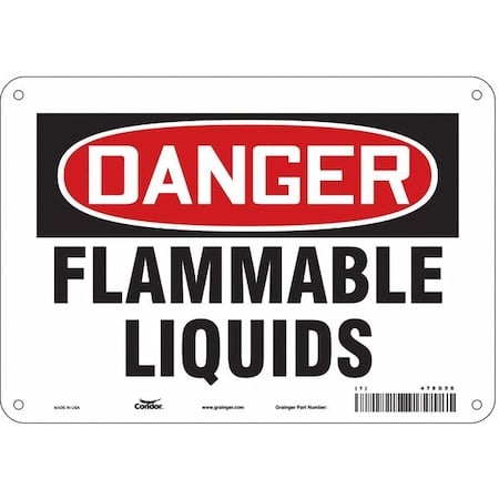 Danger Sign, 7 in H, 10 in W, Polyethylene, Vertical Rectangle, English, 478G56 MPN:478G56