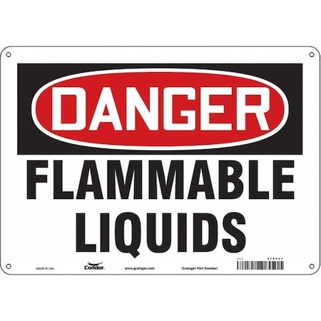 Danger Sign, 10 in H, 14 in W, Polyethylene, Horizontal Rectangle, English, 478G57 MPN:478G57