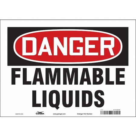 Danger Sign, 10 in H, 14 in W, Vinyl, Horizontal Rectangle, English, 478G60 MPN:478G60