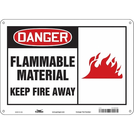 Safety Sign, 10 in Height, 14 in Width, Aluminum, Horizontal Rectangle, English, 478G88 MPN:478G88