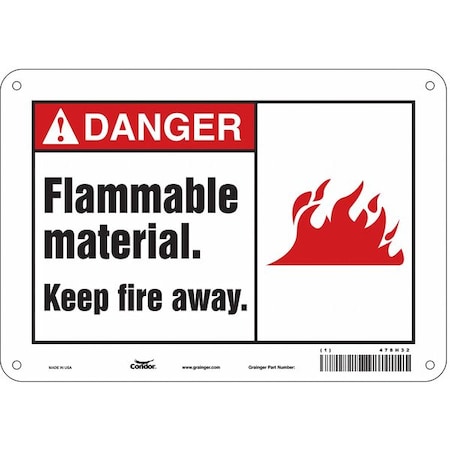 Danger Sign, 7 in H, 10 in W, Polyethylene, Vertical Rectangle, English, 478H32 MPN:478H32